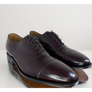 Mens 13 D/B Johnston & Murphy Melton Cap-Toe Shoes Burgundy Leather Oxford Dress